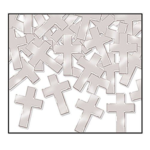 Beistle Fanci-Fetti Crosses (silver) Party Accessory  (1 count) (1 Oz/Pkg)