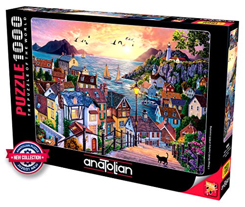 Anatolian Puzzle - Coastal Town at Sunset - 1000 Piece Jigsaw Puzzle 