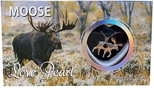 Puka Creations Love Wish Pearl Kit Chain Necklace Kit Pendant Cultured Pearl in Kit Set with Stainless Steel Chain 16" (Moose)