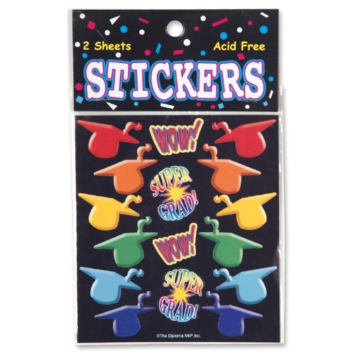 Beistle Super Grad Graduation Stickers, 2-Pack