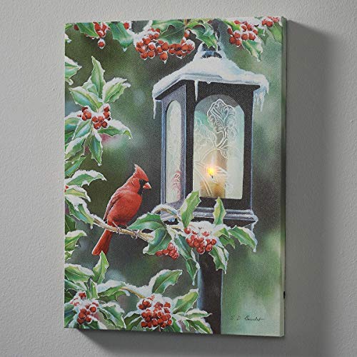 Wild Wings(WI) 5084400028 Winter cardinal Lighted Wrapped Canvas by Susan Bourdet, 18-inch Height