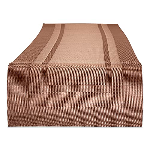 DII Design PVC Tabletop Collection Woven Indoor/Outdoor, Table Runner, 14x72, Cinnamon