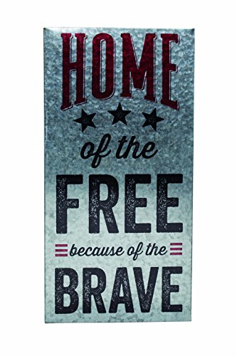 Transpac Silver Metal 4th of July Home of The Free Wall Art