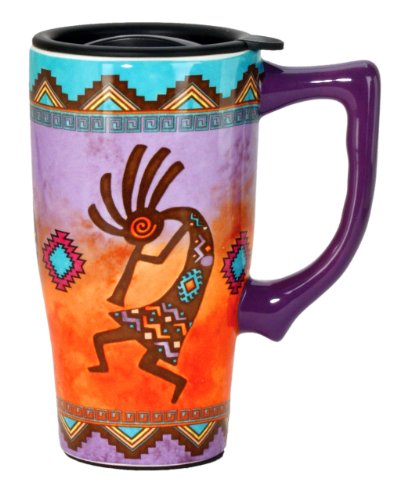 Spoontiques Kokopelli Travel Mug, Multi Colored