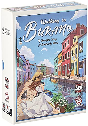 AEG Alderac Entertainment Group Walking in Burano Card Game, Build a Colorful City, Fun for All Ages, 1 to 4 Players, 20 to 40 Minute Play Time, for Ages 14 and Up, (AEG)
