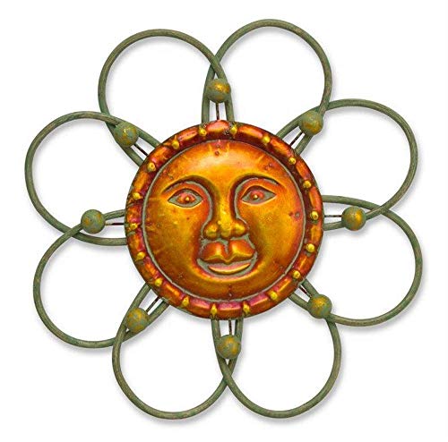 Melrose 82185 Sun Face Garden Decor, 16-inch Diameter, Iron