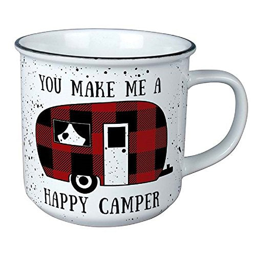 Carson Porcelain Happy Camper Vintage Mug Drinkware