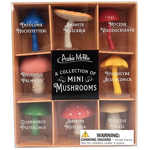 Archie Mcphee A Collection of Set of Eight Soft Vinyl Mini Magical Mushrooms