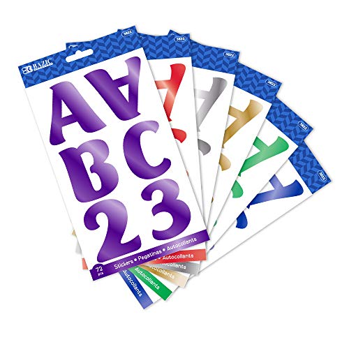 BAZIC  Alphabet & Number 2" Metallic Color (10 SHEETS)