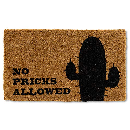 Abbott Collection  35-FWD-GA-853 No Pricks Allowed Doormat-18x30 L, 18x30 inches L, Natural/Black
