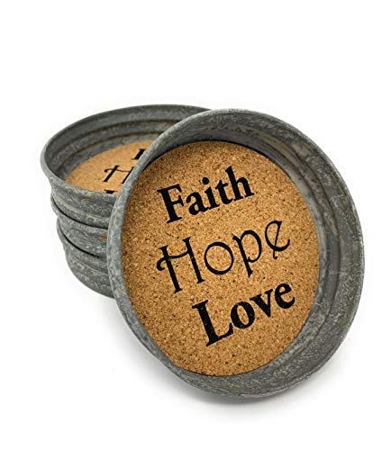 CTW Mason Jar Lid Coaster - Faith Hope Love Mason Jar Lid Coaster - Faith Hope Love