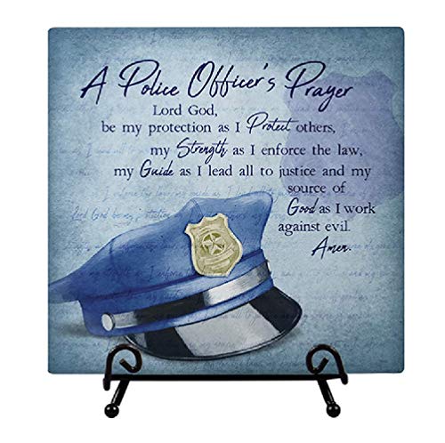 Carson Ceramic Police Officer Easel Plaque