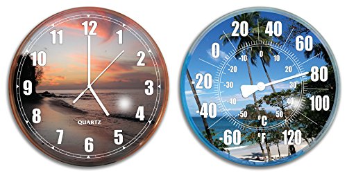 HydroTools by Swimline Poolside Wall Clock and Thermometer Combo Set