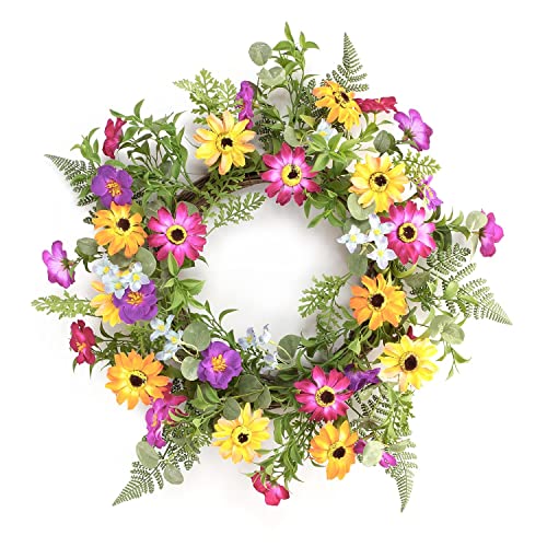 Melrose 85517 Mixed Floral Wreath, 18" D, Polyester