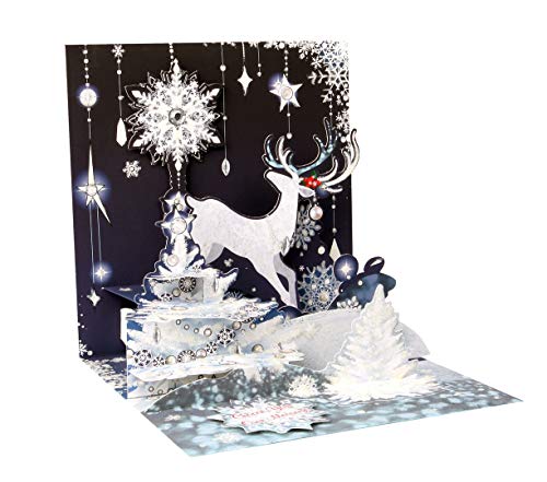 Up With Paper 3D Christmas Greeting Card Gift Card Holder - Reindeer Silhouette