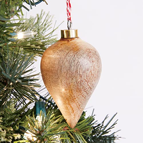 CTW Collection 510432 Set of Three Turned Wood Christmas Ornaments