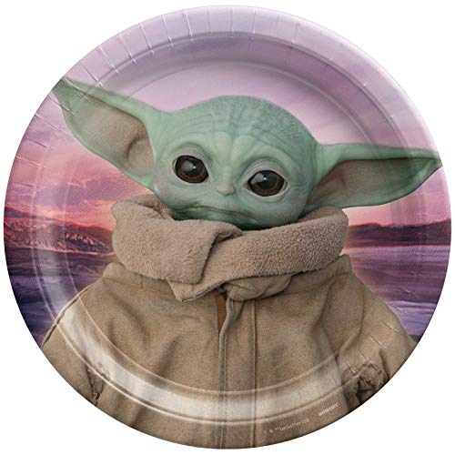 Amscan Star Wars Yoda Round Plates, 9" - 8 Pcs.