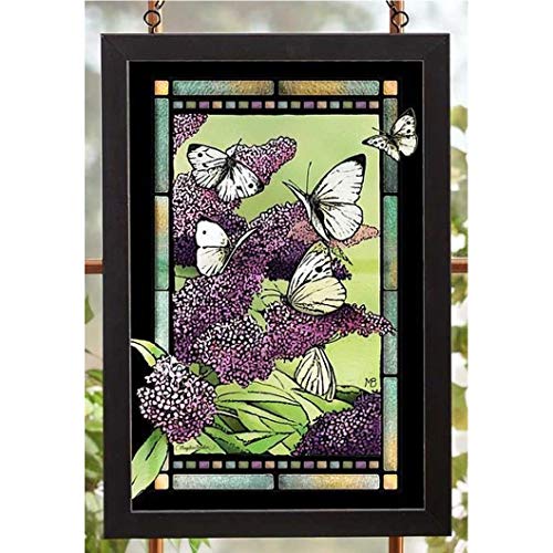 Wild Wings(MN) Wild Wings 5386498408 Stained Glass Art, 20-inch Height (Butterfly Bush Buddleia)