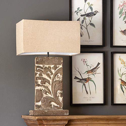 Park Hill Collection ELT80852 Floral Architecture Relief Lamp, 29-inch High, Resin