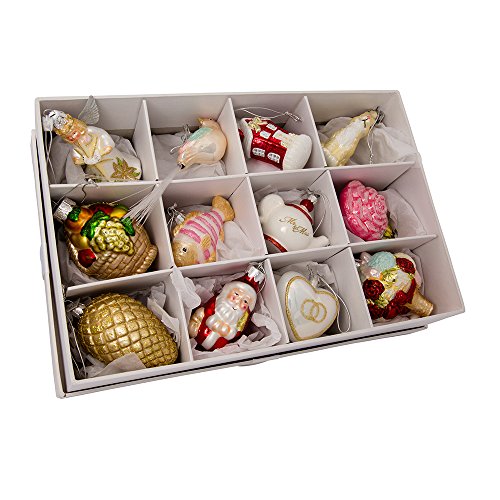 Kurt Adler 2.75"-4" Noble Gems Wedding Ornament Set of 12