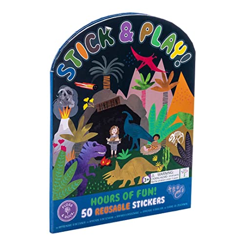 Floss & Rock Dino Stick and Play Kids Activity Book with 50 Reusable Stickers