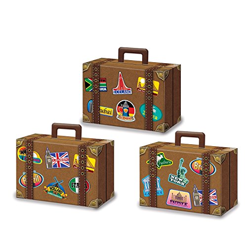 Beistle 54792 Luggage Favor Boxes, One Size, Multicolor