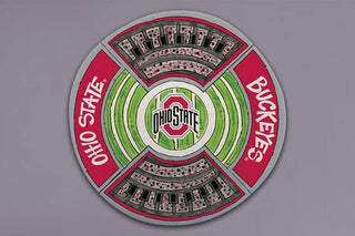 Magnolia Lane Ohio State Round Stadium Platter, 13.5-inch Diameter, Melamine, Kitchen Accessories