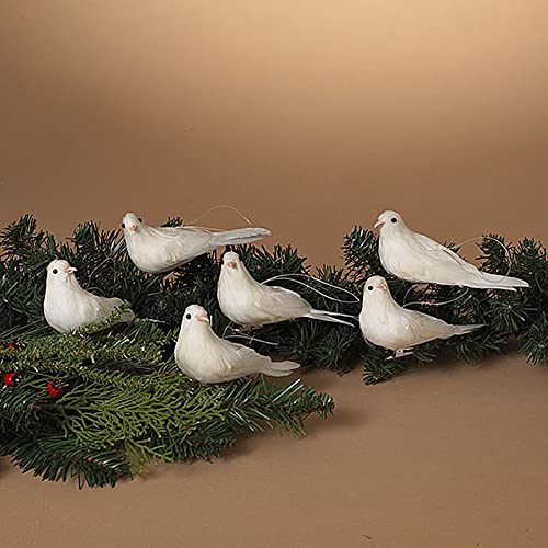 Gerson 2655810 Handcrafted Winter Bird Clips, Set of 6, 6-inch Length