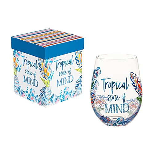 Evergreen 17 OZ Stemless Glass w/Box, Tropical State of Mind
