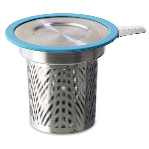 FORLIFE Brew-in-Mug Extra-Fine Tea Infuser with Lid, Turquoise