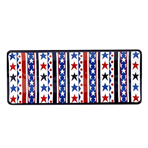 Certified International Stars & Stripes Melamine Rectangular Platter, 19-inch Length