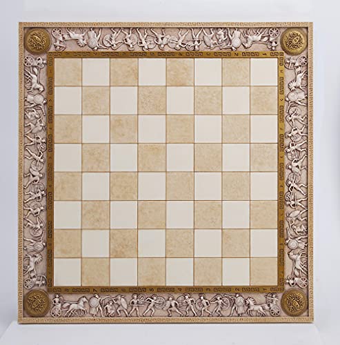 Unicorn Studio Veronese Design 17 1/2" Length Greek Pantheon Chess Board Resin Sculpture Handpainted Gift