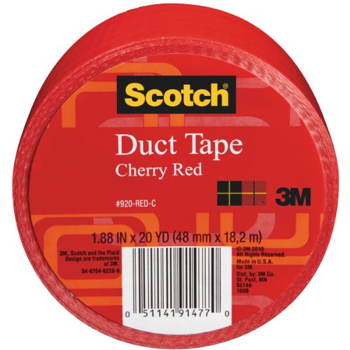 Pens Scotch Duct Tape, 1.88 in x 20 yd, Cherry Red, 1 Roll (920-RED-C)