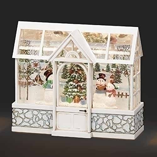 Roman 7.75" LED Lighted Swirl Snowman Choir Christmas Tabletop Decor