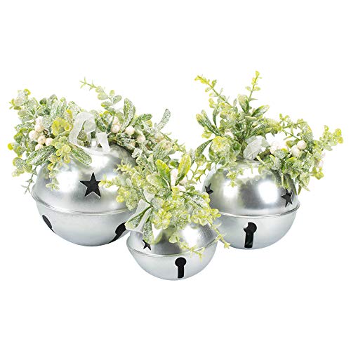 Transpac Silver Christmas Elegance Bell Ornament Set of 3