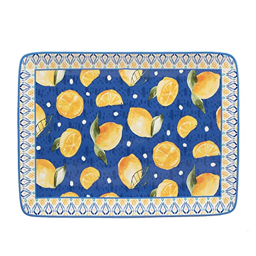 Certified International Lemonade Rectangular Platter 16" x 12", Multicolor