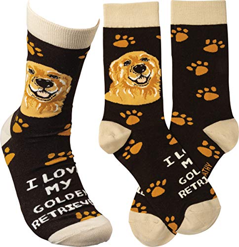 Primitives By Kathy Socks - I Love My Golden Retriever, Multi, One Size Fits Most