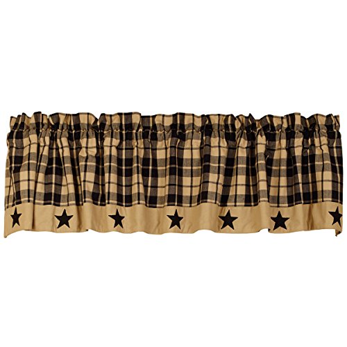Country House Collection Black Farmhouse Star Valance