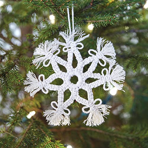 CTW Home Collection Macrame Snowflake Ornament, 6-Inch Diameter