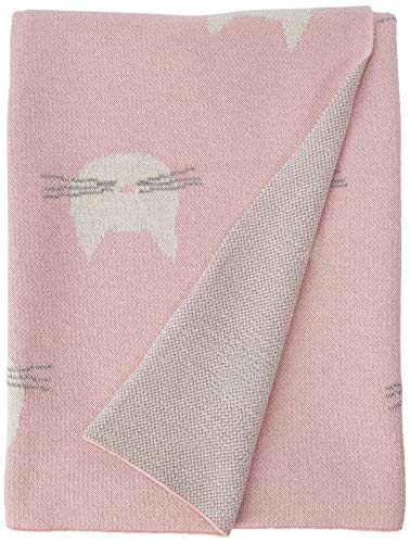 Abbott Collection  91-SNUGGLE-04 Cat Face Sm Throw-Pnk-32x40 L, 32x40 inches L