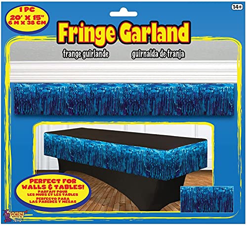 Forum Novelties Party Supplies Tinsel Fringe Garland, 20" x 15", As Shown