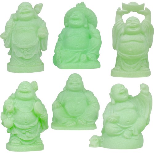 Kheops International Polyresin Buddha Figurines Green (Set of 6)