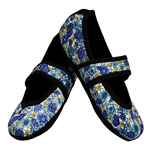 Calla Nufoot Betsy Lou Women's Shoes, Best Foldable & Flexible Flats, Slipper Socks, Travel Slippers & Exercise Shoes, Dance Shoes, Yoga Socks, House Shoes, Indoor Slippers, Bluebell, Medium