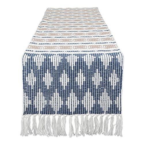DII Design Southwest Colby Collection Tabletop, Table Runner, 15x108, French Blue/Stone