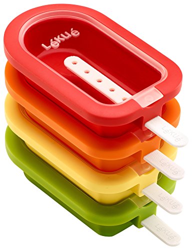 L√©ku√© Stackable 4 Pieces Popsicle Mould, One Size, Multicolour