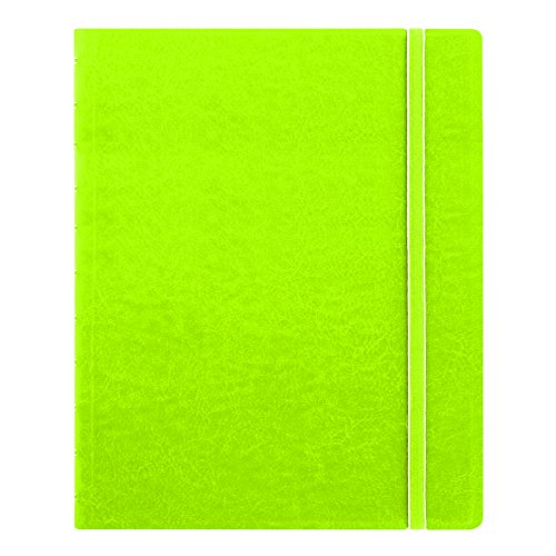 Rediform Filofax REFILLABLE NOTEBOOK CLASSIC, 10.8" x 8.5" Pear - Elegant leather-look cover with moveable pages - Elastic closure, index, pocket and page marker (B115107U), Letter Size