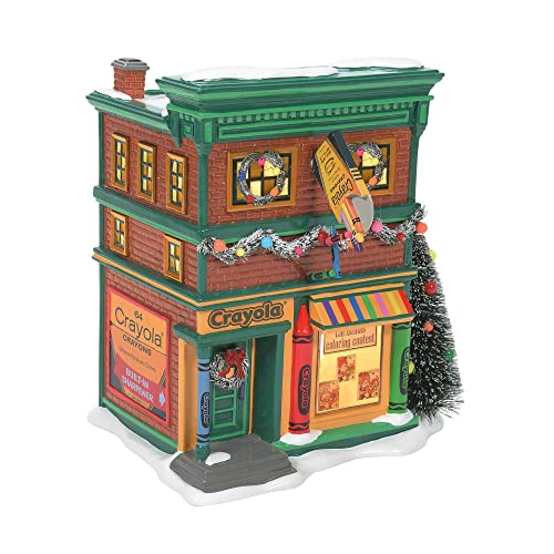 *Department 56 Original Snow Village Crayola Crayon Store, Lighted Building, 8.11 Inch, Multicolor