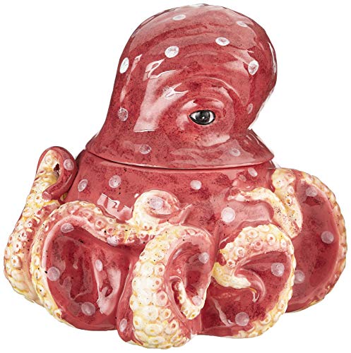 Blue Sky Clayworks Clayworks 12.5"x12.5"x10" Red Octopus Cookie Jar