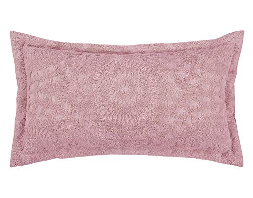 Better Trends Rio Collection is super soft and light weight in Floral Design 100 Percent Cotton Tufted Unique Luxurious Machine Washable Tumble Dry, King Sham, Pink