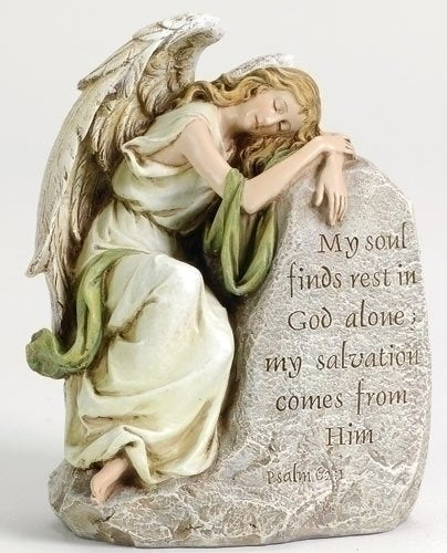 Roman Memorial Angel My Soul Finds Rest in God Alone My Salvation Comes in Him